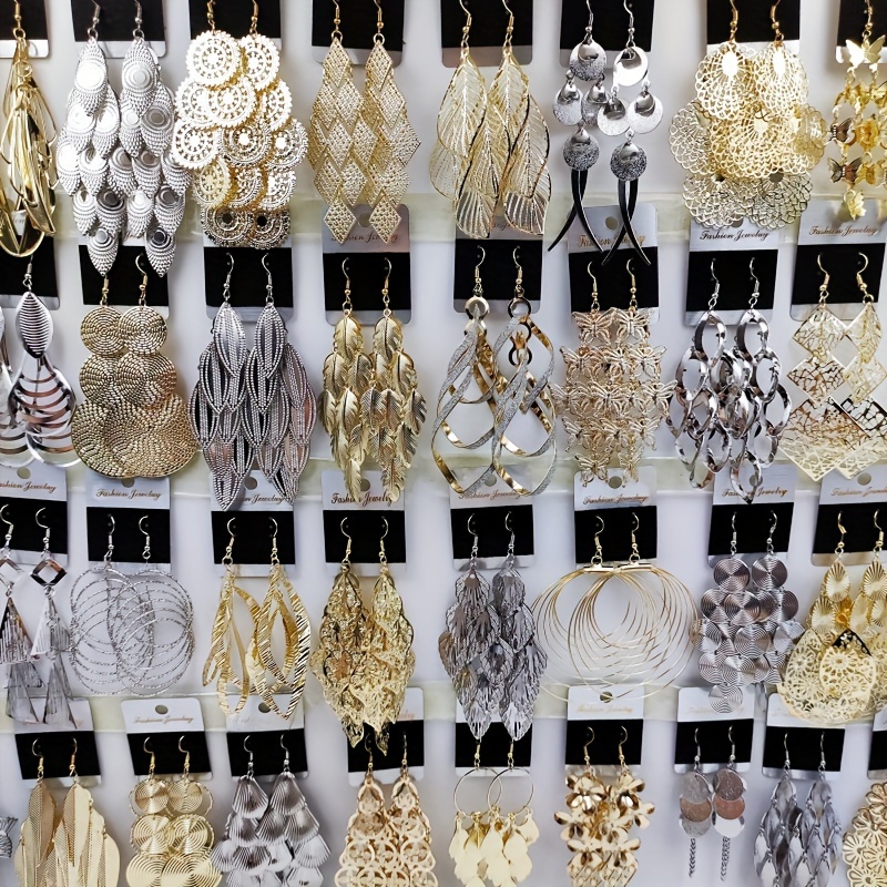 Assorted Earrings Set Leaf Butterfly Circular Spiral Pendants Dangle Drop S